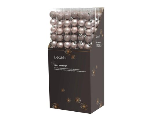 Decoris Kerstballen polystyreen - poederroze - Ø 3 cm - afbeelding 4