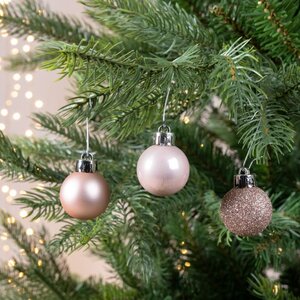 Decoris Kerstballen polystyreen - poederroze - Ø 3 cm - afbeelding 2