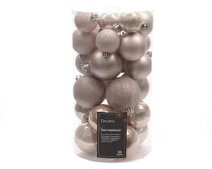 Decoris kerstballen van polystyreen poederroze – diameter 6 cm - afbeelding 1