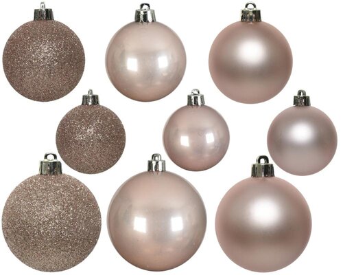 Decoris kerstballen van polystyreen poederroze – diameter 6 cm - afbeelding 6