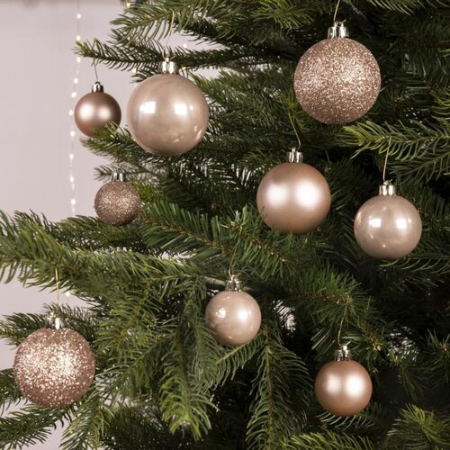 Decoris kerstballen van polystyreen poederroze – diameter 6 cm - afbeelding 5