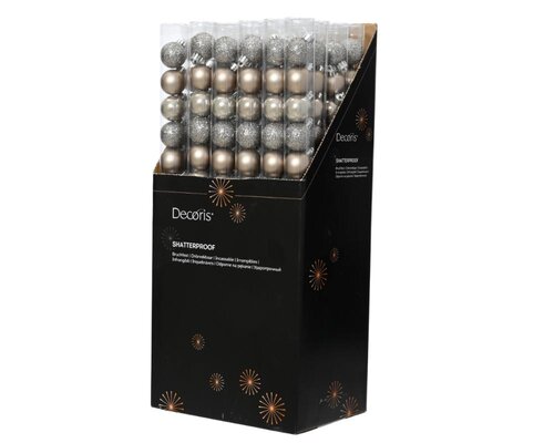 Decoris Kerstballen polystyreen - Smokey parel - Ø 3 cm - afbeelding 3