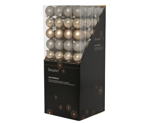 Decoris Kerstballen polystyreen - Smokey parel - Ø 6 cm - afbeelding 3