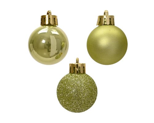 Decoris Kerstballen polystyreen - warm pistache - Ø 3 cm - afbeelding 2