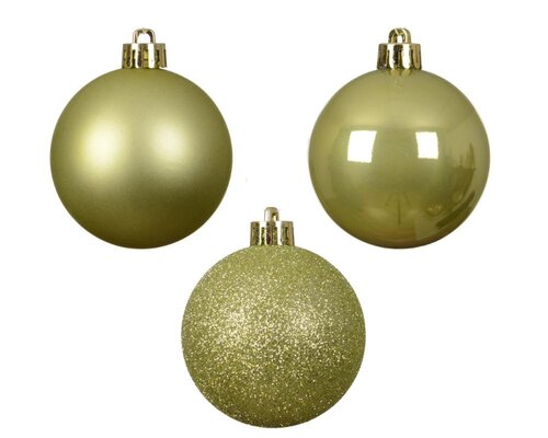 Decoris Kerstballen polystyreen - warm pistache - Ø 6 cm - afbeelding 2