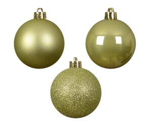 Decoris Kerstballen polystyreen - warm pistache - Ø 6 cm - afbeelding 2