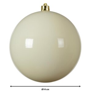 Decoris Kerstballen polystyreen - wolwit - Ø 14 cm - afbeelding 3