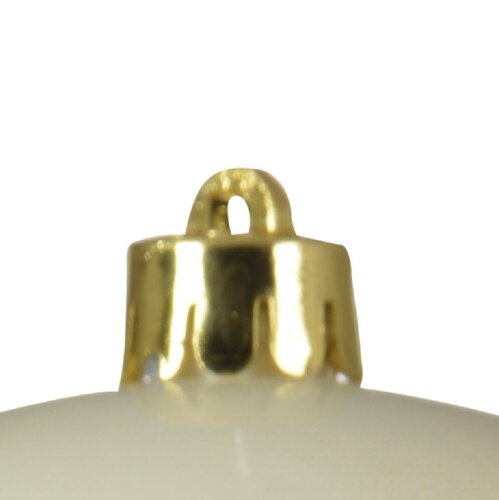 Decoris Kerstballen polystyreen - wolwit - Ø 14 cm - afbeelding 2