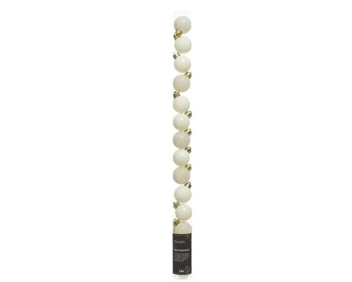 Decoris Kerstballen polystyreen - wolwit - Ø 3 cm - afbeelding 1