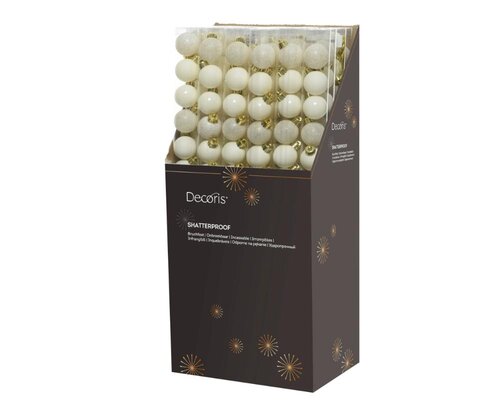 Decoris Kerstballen polystyreen - wolwit - Ø 3 cm - afbeelding 5