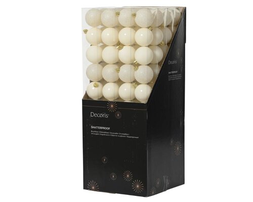 Decoris Kerstballen polystyreen - wolwit - Ø 6 cm - afbeelding 5