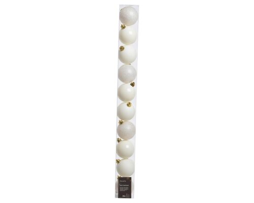 Decoris Kerstballen polystyreen - wolwit - Ø 6 cm - afbeelding 1