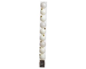 Decoris Kerstballen polystyreen - wolwit - Ø 6 cm - afbeelding 1