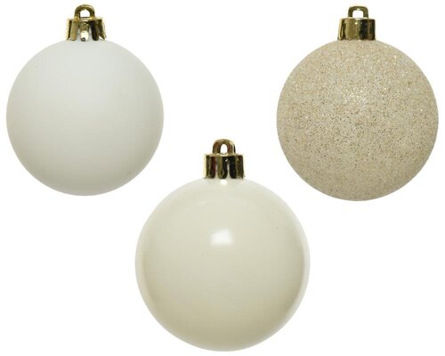 Decoris Kerstballen polystyreen - wolwit - Ø 6 cm - afbeelding 4
