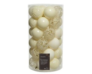Decoris Kerstballen polystyreen - wolwit - Ø 6 cm - afbeelding 1