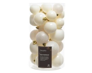 Decoris Kerstballen polystyreen - wolwit - Ø 6 cm - afbeelding 1