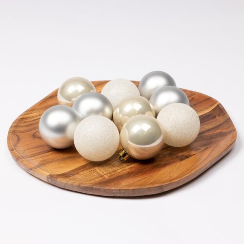 Decoris Kerstballen polystyreen - wolwit - Ø 6 cm - afbeelding 3