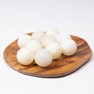 Decoris Kerstballen polystyreen - wolwit - Ø 6 cm - afbeelding 3