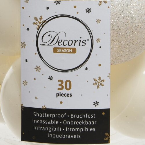 Decoris Kerstballen polystyreen - wolwit - Ø 6 cm - afbeelding 4