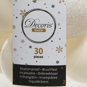 Decoris Kerstballen polystyreen - wolwit - Ø 6 cm - afbeelding 4