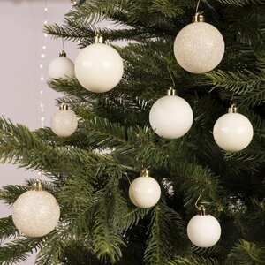 Decoris Kerstballen polystyreen - wolwit - Ø 6 cm - afbeelding 5