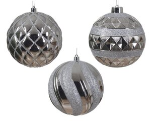 Decoris Kerstballen polystyreen - zilver - 12 × 12 × 12 cm - afbeelding 1