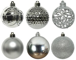Decoris Kerstballen polystyreen - zilver - Ø 6 cm - afbeelding 3