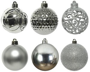 Decoris Kerstballen polystyreen - zilver - Ø 6 cm - afbeelding 4