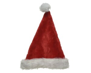 Decoris kerstmuts polyester rood – lengte 29 cm, breedte 31 cm, hoogte 5 cm - afbeelding 1