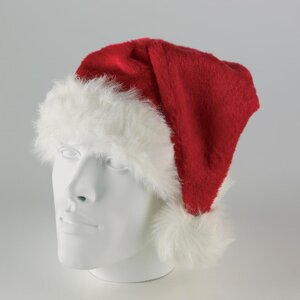 Decoris kerstmuts polyester rood – lengte 29 cm, breedte 31 cm, hoogte 5 cm - afbeelding 2