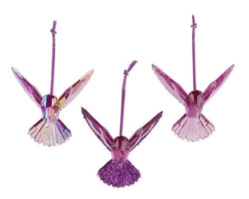 Decoris Kolibrie polystyreen - paars - 9,5 × 7,1 × 9 cm