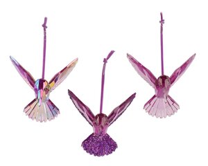Decoris Kolibrie polystyreen - paars - 9,5 × 7,1 × 9 cm