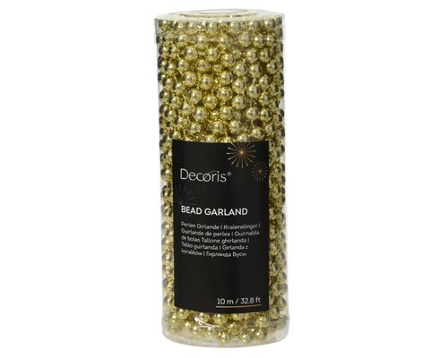 Decoris kralenslinger licht goud – lengte 10 m, diameter 0,8 cm - afbeelding 1