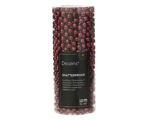 Decoris kralenslinger ossenbloed – lengte 10 m, diameter 0,8 cm - afbeelding 1