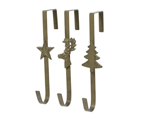Decoris kranshouder ijzer bruin – lengte 11 cm, breedte 7 cm, hoogte 29 cm