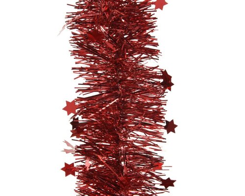 Decoris lametta guirlande PET kerstrood – diameter 9 cm, hoogte 270 cm