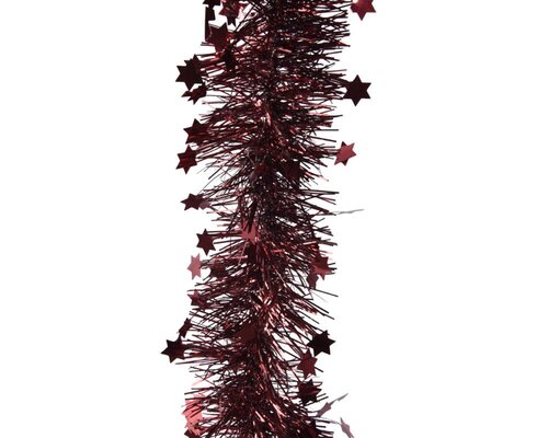 Decoris Lametta guirlande PET - ossenbloed - Ø 9 cm