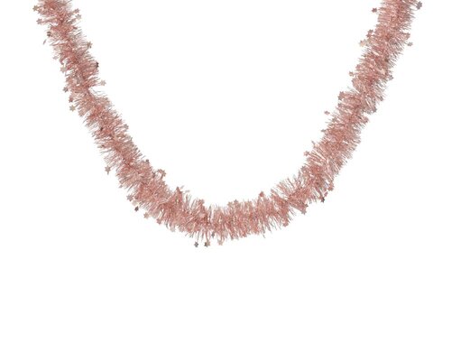 Decoris Lametta guirlande PET - poederroze - Ø 9 cm