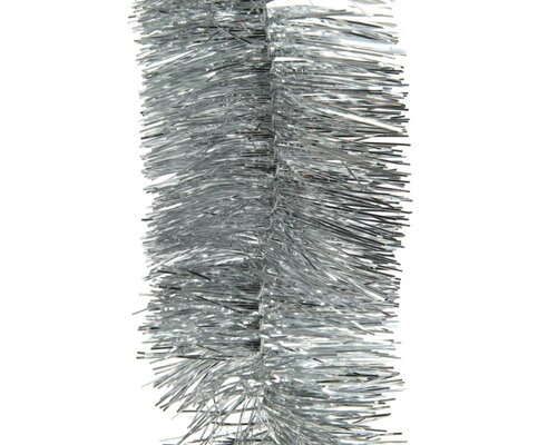 Decoris Lametta guirlande PET - zilver - Ø 7 cm