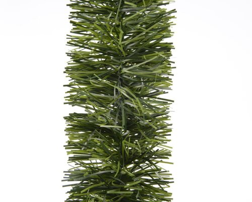 Decoris Lametta guirlande PVC - groen - Ø 7 cm