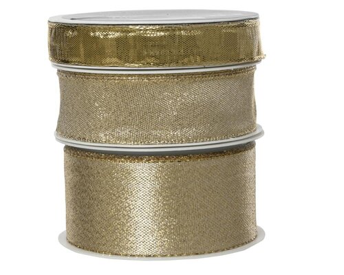 Decoris Lint polyester - goud - 400 × 1,5 × 0,2 cm - afbeelding 1