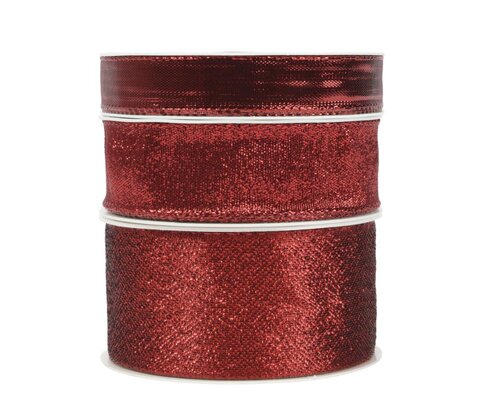 Decoris Lint polyester - rood - 400 × 1,5 × 0,2 cm - afbeelding 1