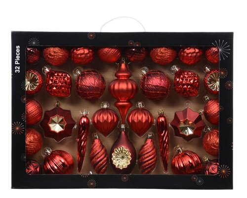Decoris Mix box polystyreen - kerstrood/kleur(en) - 33,5 × 8 × 47,3 cm - afbeelding 1