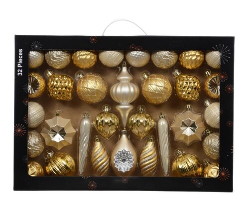 Decoris Mix box polystyreen - licht goud/kleur(en) - 33,5 × 8 × 47,3 cm - afbeelding 1