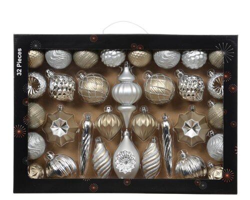 Decoris Mix box polystyreen - zilver/kleur(en) - 33,5 × 8 × 47,3 cm - afbeelding 1