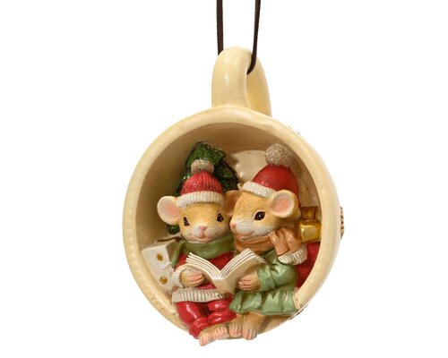 Decoris Muis polyresin - creme/kleur(en) - 7 × 9,5 × 12,5 cm - afbeelding 1