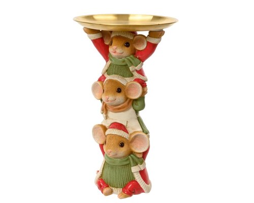 Decoris Muis polyresin - groen/kleur(en) - Ø 17 cm