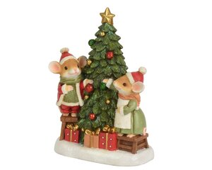 Decoris Muis polyresin - groen/kleur(en) - 9 × 16 × 22 cm
