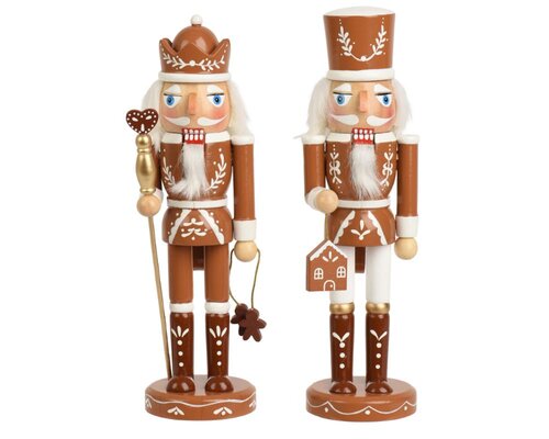 Decoris Notenkraker vurenhout - bruin/kleur(en) - 7 × 7 × 25 cm - afbeelding 1
