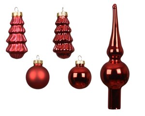 Decoris Ornament glas - kerstrood - Ø 3 cm - afbeelding 2